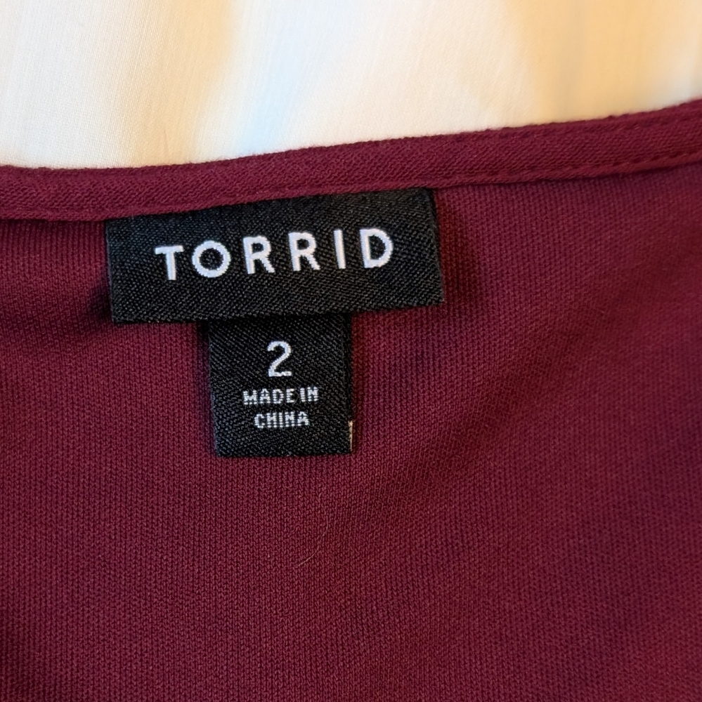 Torrid Burgundy Long Sleeve Dress - Picture 2 of 9